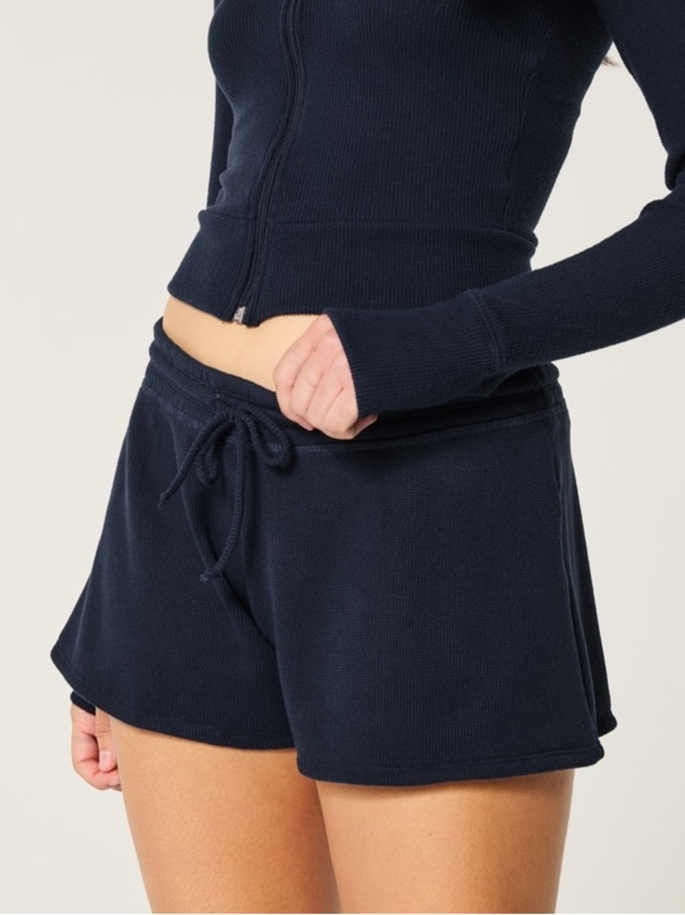Gilly Hicks Navy Waffle Flutter Shorts